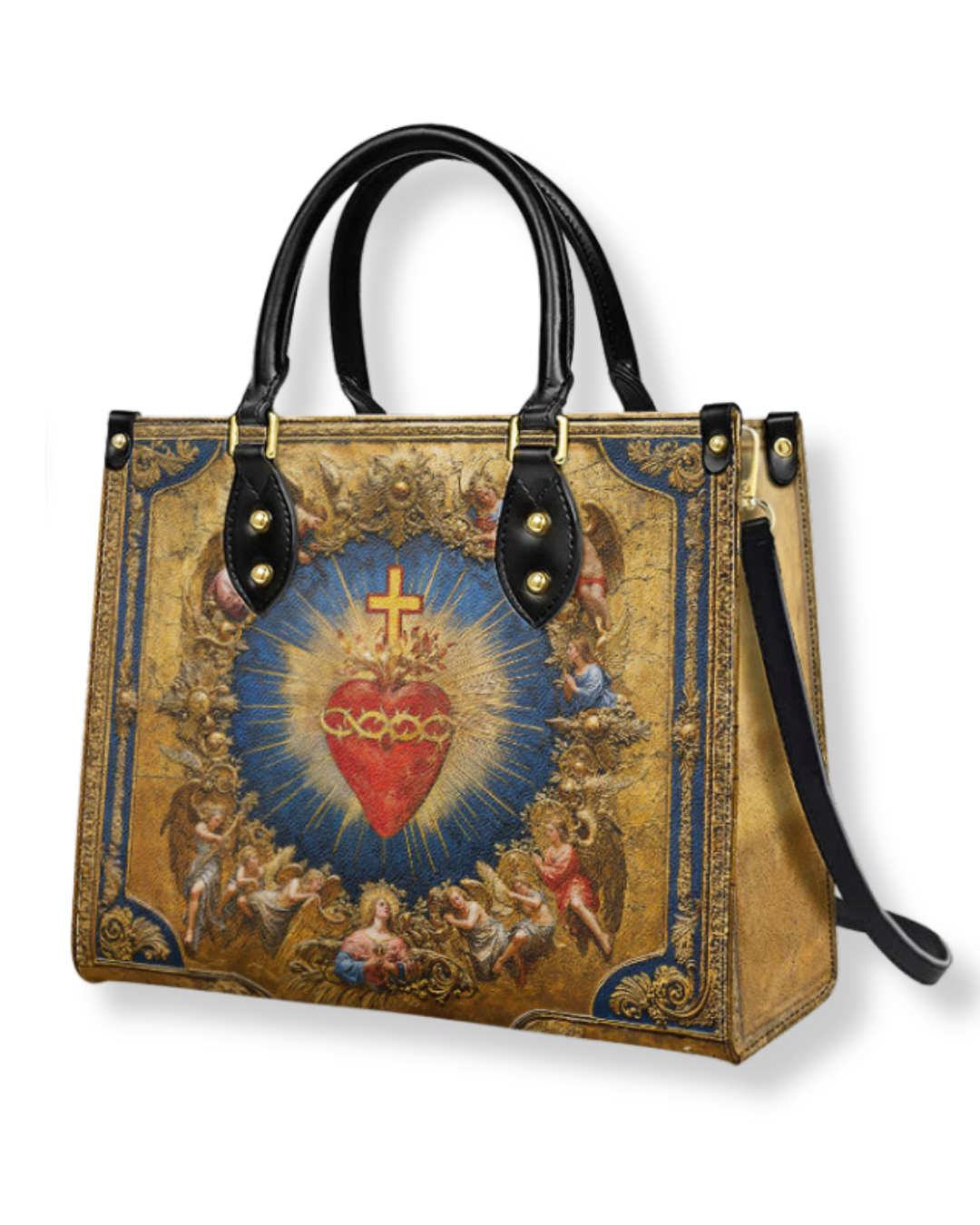 Bolsa Católica em Couro - Sagrado Coração do Divino Amor