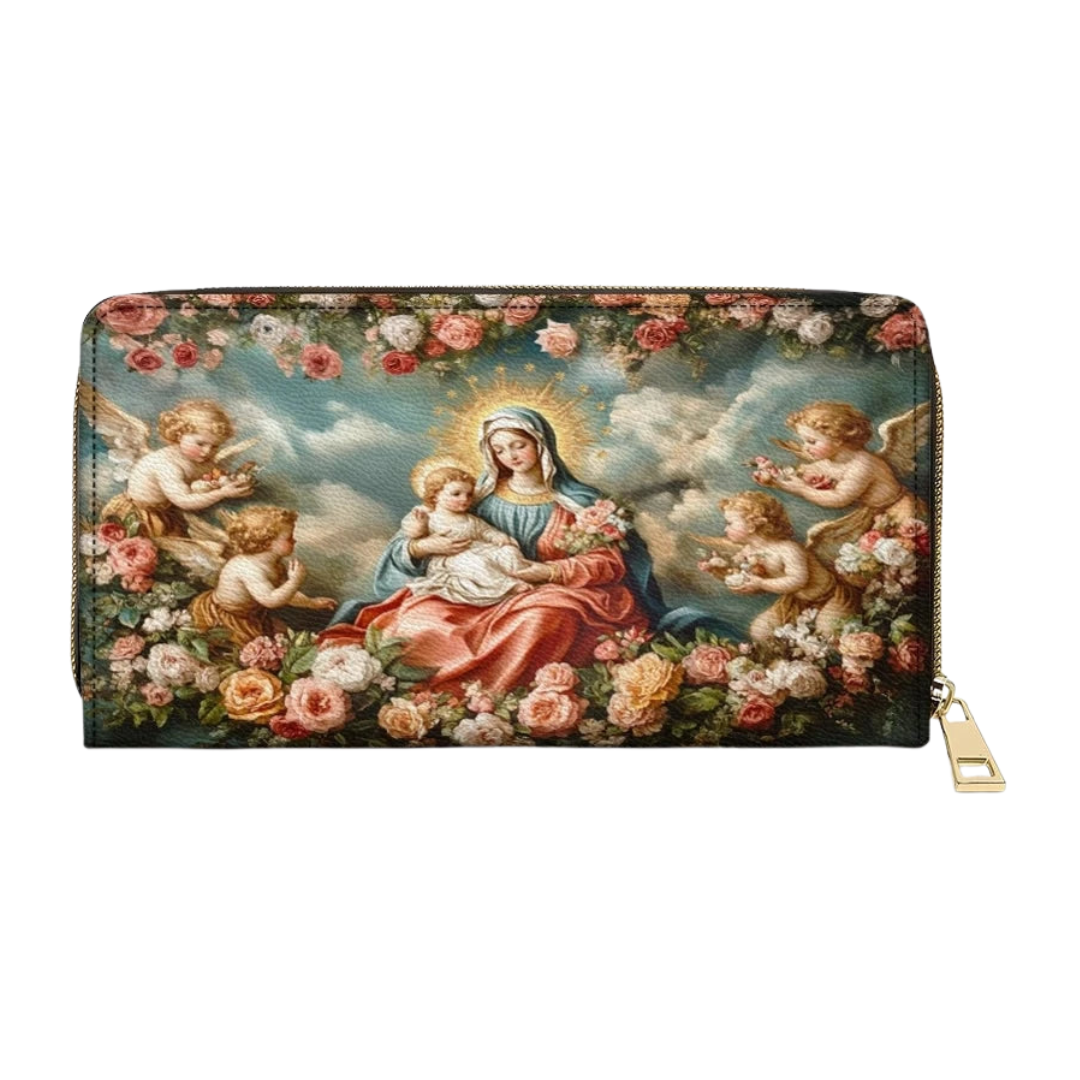 Carteira Católica Feminina - Nossa Senhora de Fátima e o Menino Jesus