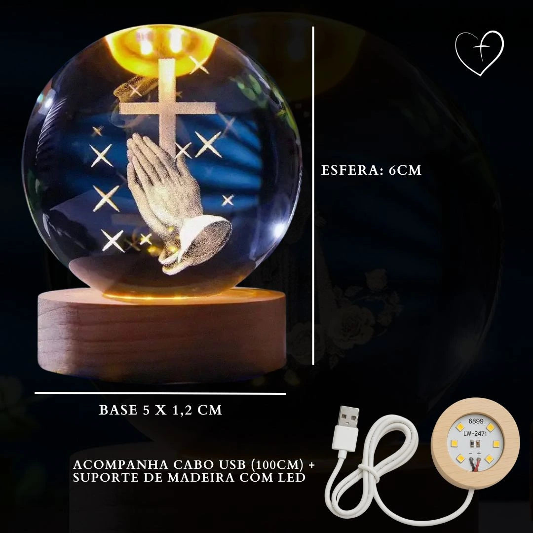 Nossa Senhora Guadalupe - Luminária em Esfera 3D