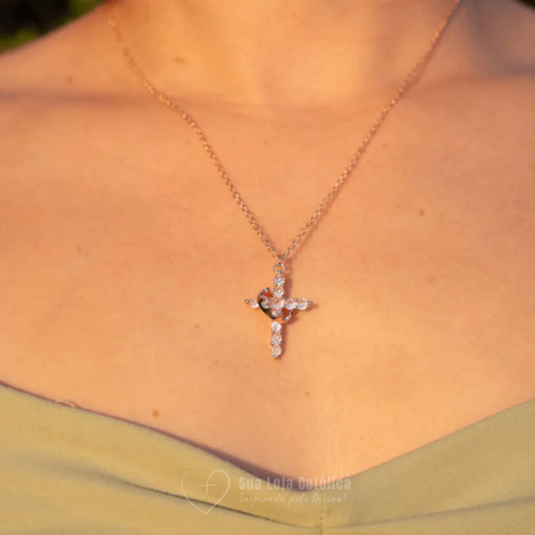 Colar Cruz e Coroa de Jesus