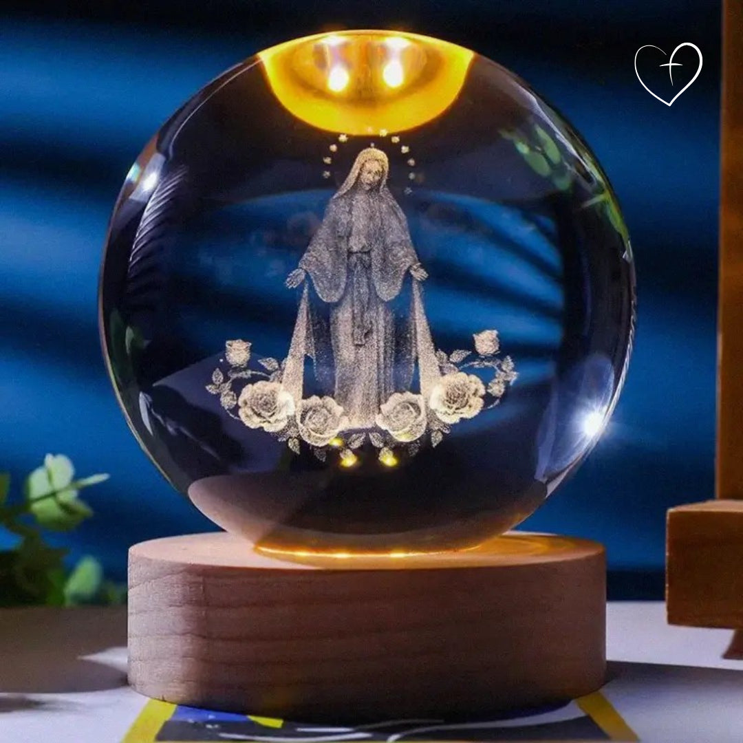 Nossa Senhora Guadalupe - Luminária em Esfera 3D