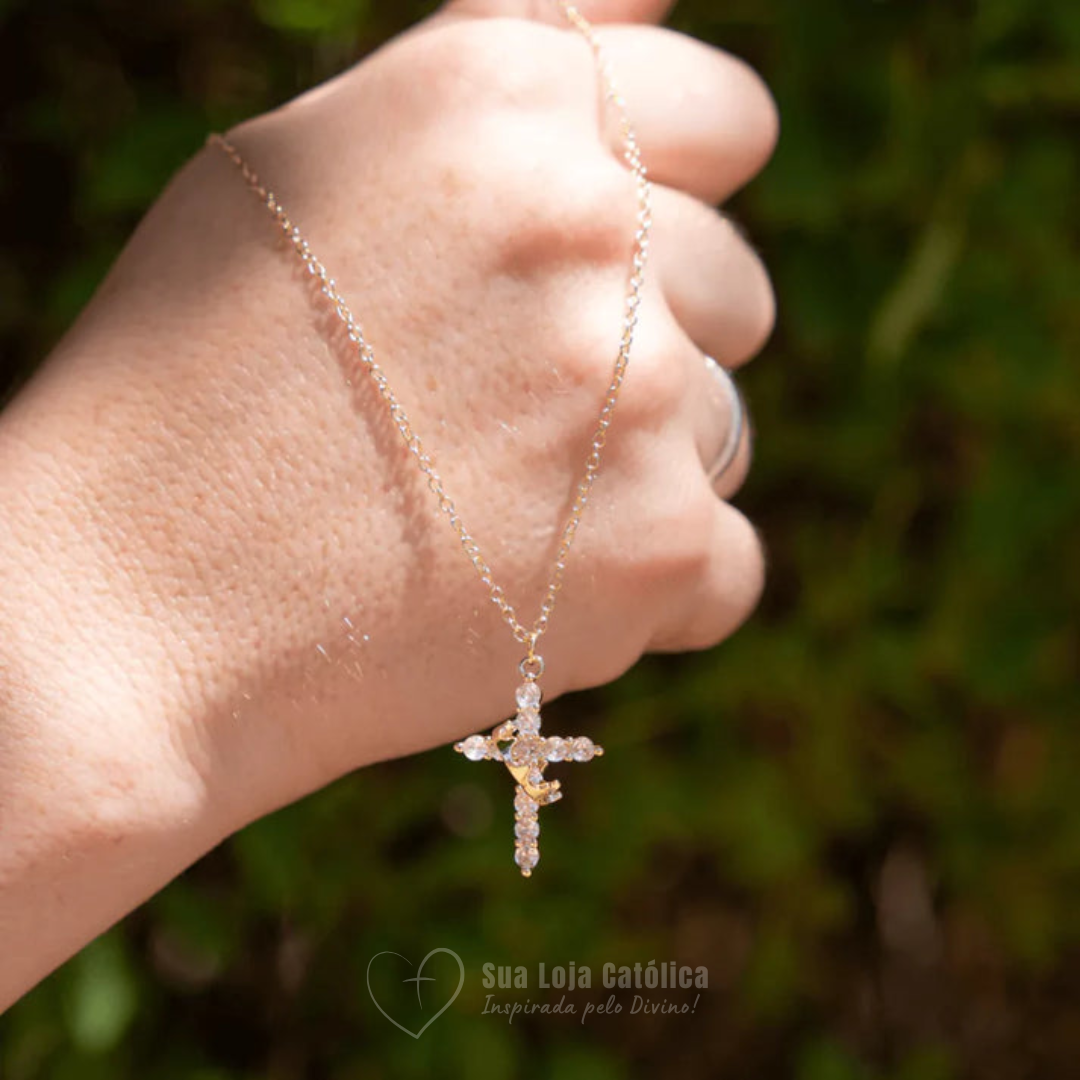 Colar Cruz e Coroa de Jesus