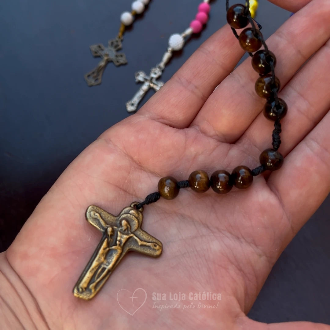Santo Terço Compacto - Marrom