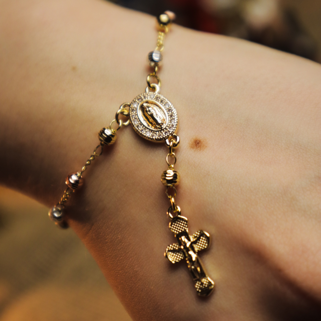 Pulseira Banhada a Ouro de Nossa Senhora Guadalupe