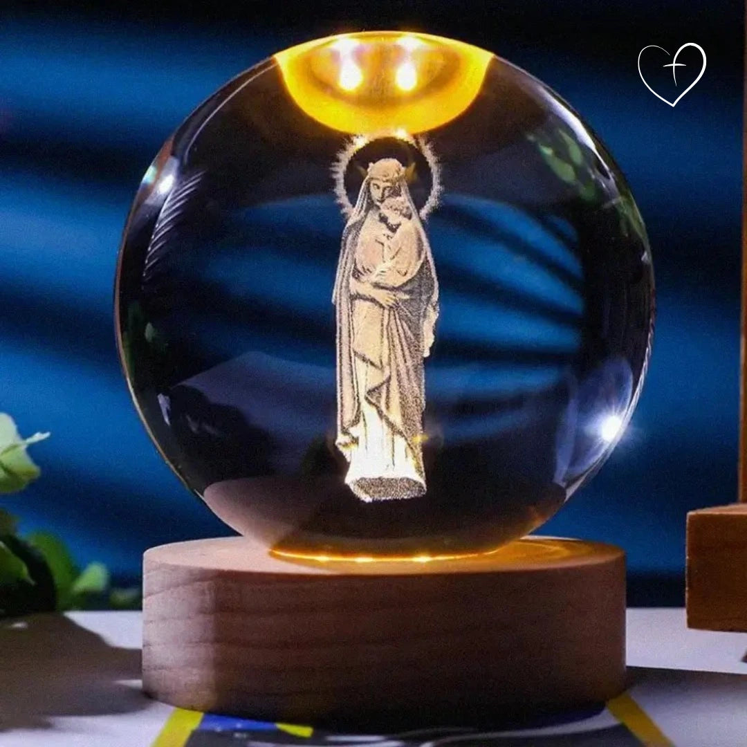 Jesus e Maria - Luminária em Esfera 3D