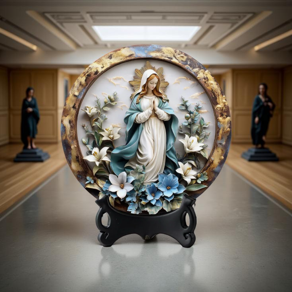 Decoração Católica Nossa Senhora das Graças com Flores