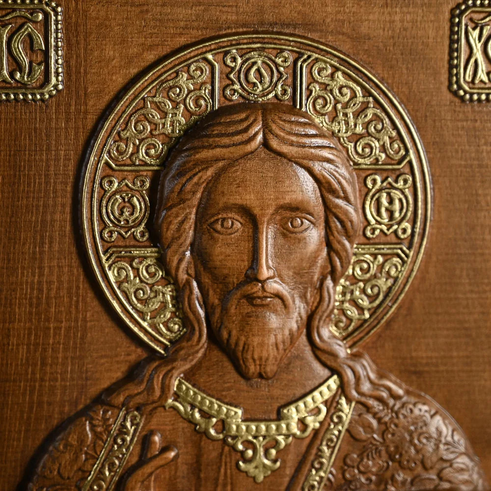 Jesus Cristo Pantocrator Escultura em Madeira