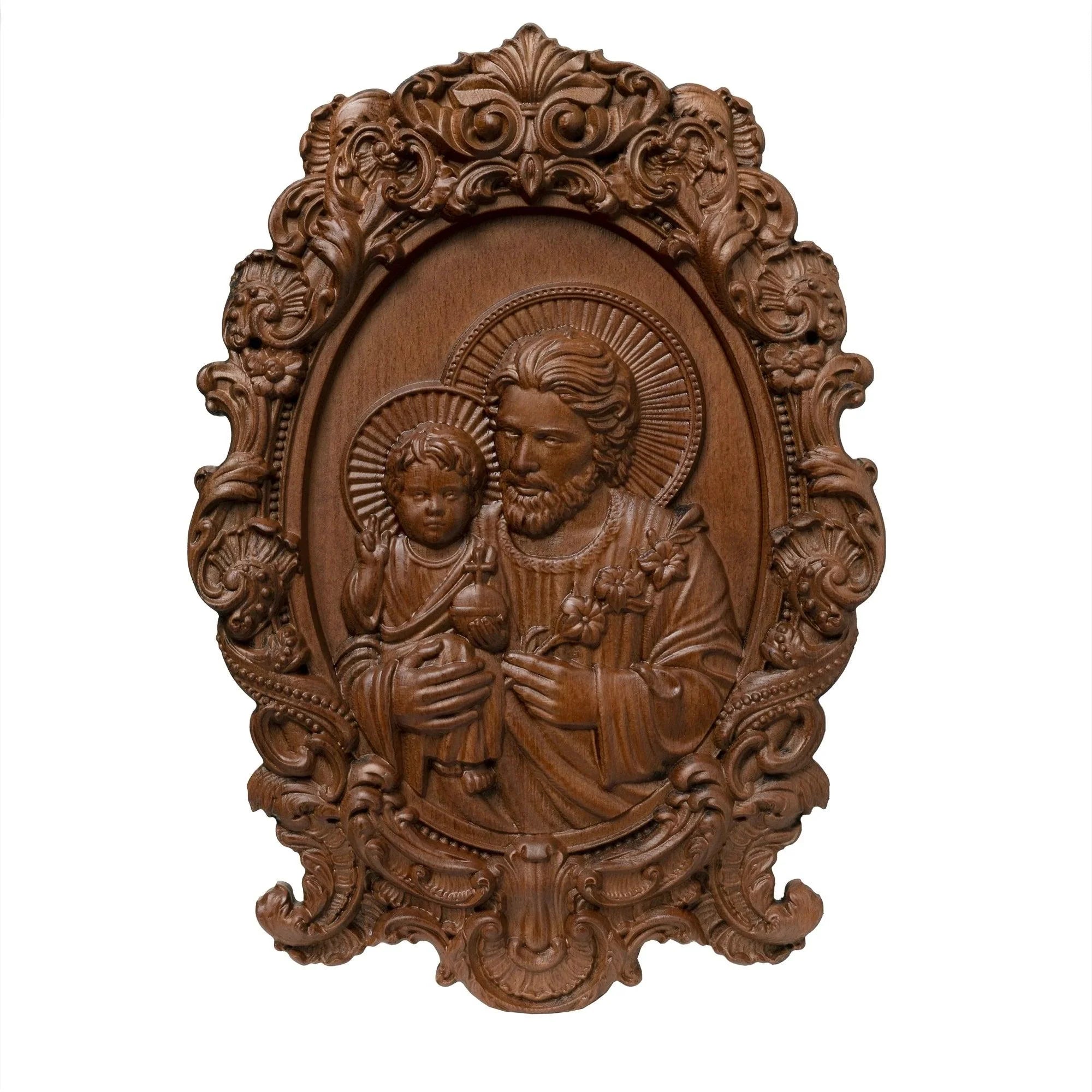 Escultura de São José e o Menino Jesus