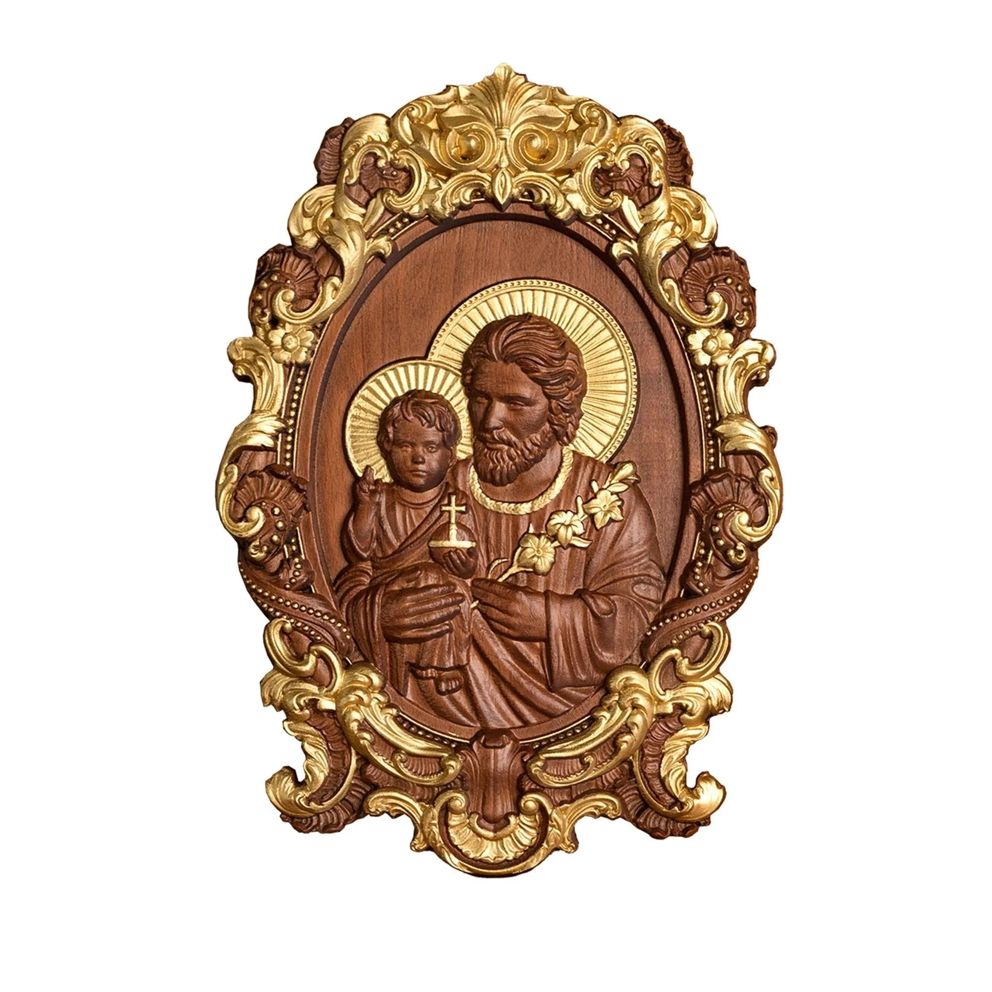 Escultura de São José e o Menino Jesus