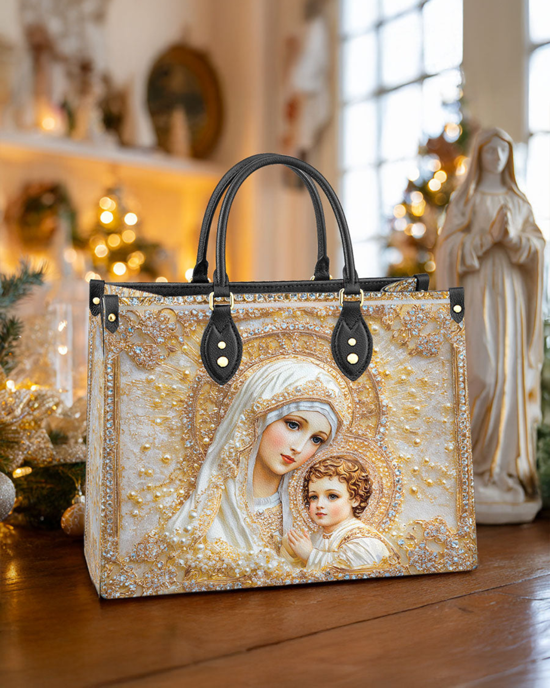 Bolsa Católica Feminina - Maria e o Menino Jesus