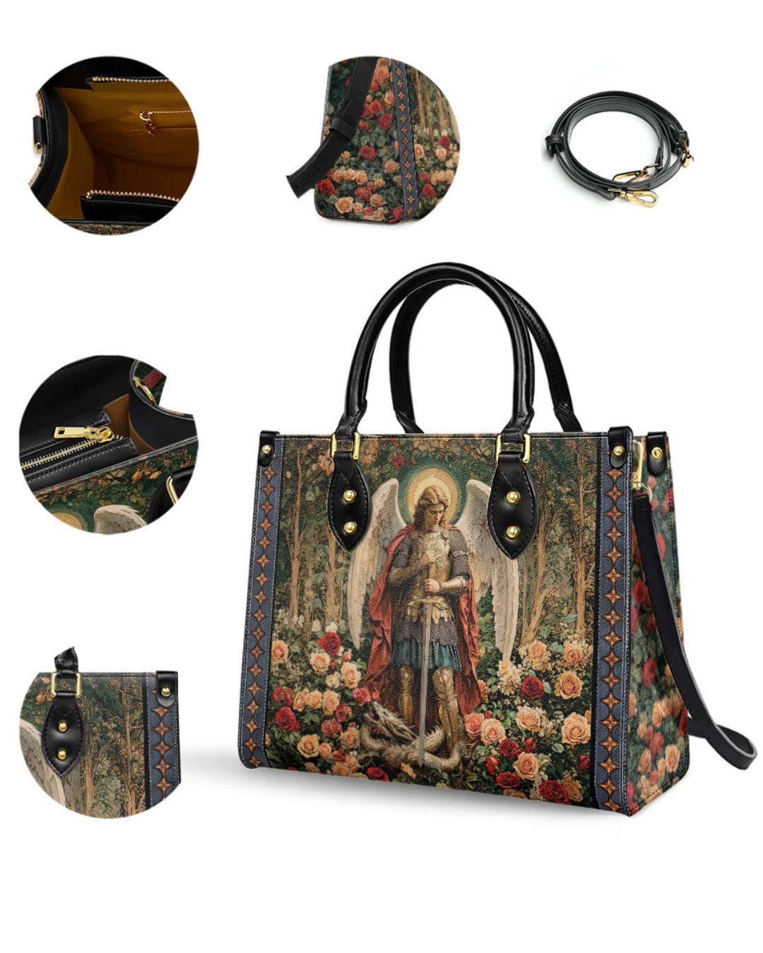 Bolsa Católica em Couro - São Miguel Arcanjo