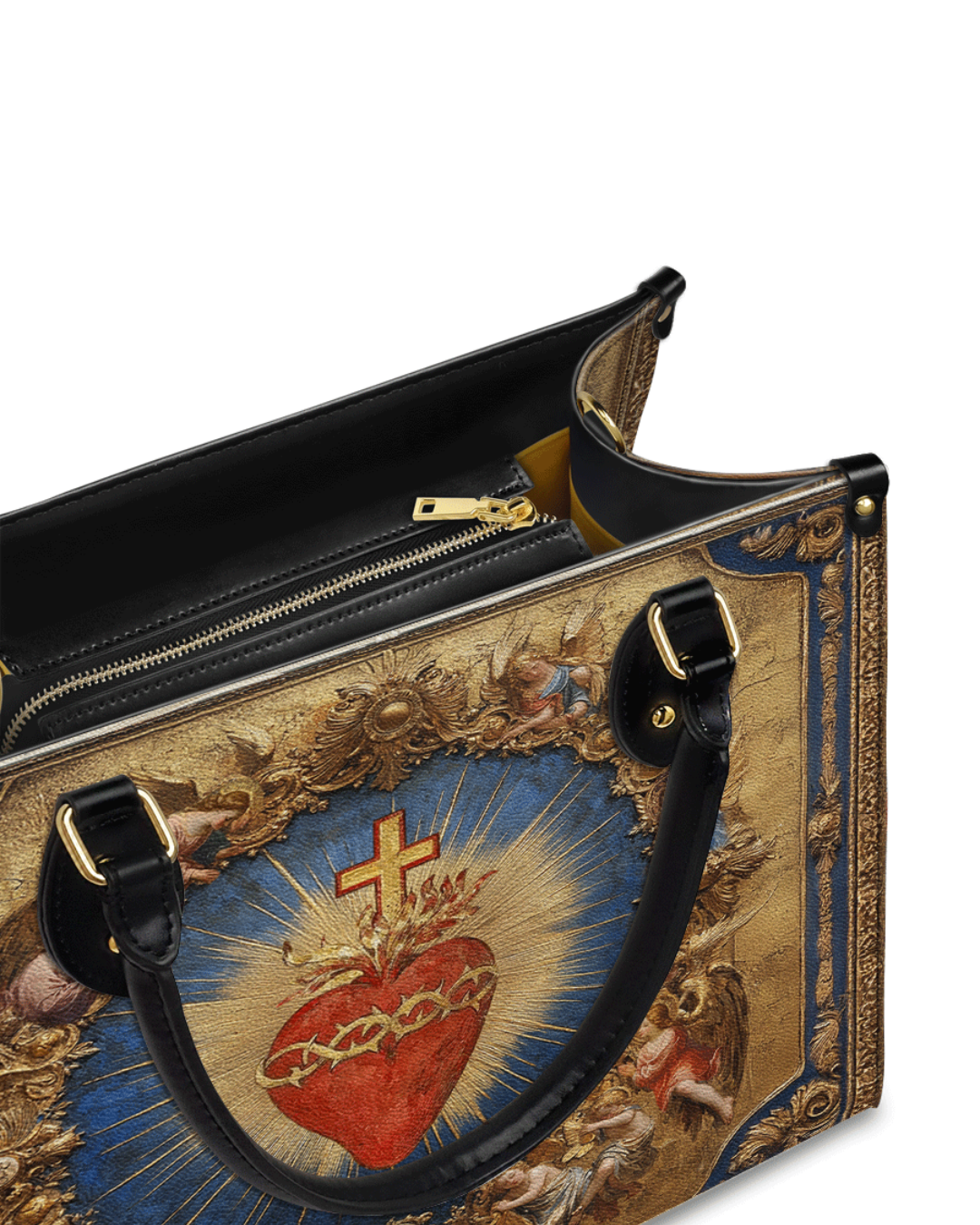 Bolsa Católica em Couro -  Sagrado Coração do Divino Amor