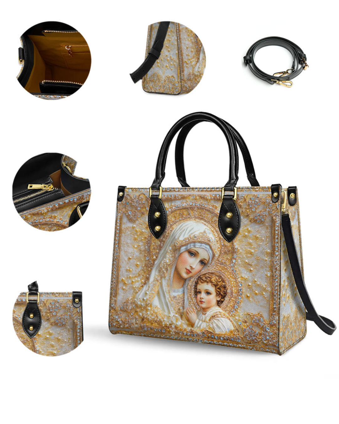 Bolsa Católica Feminina - Maria e o Menino Jesus