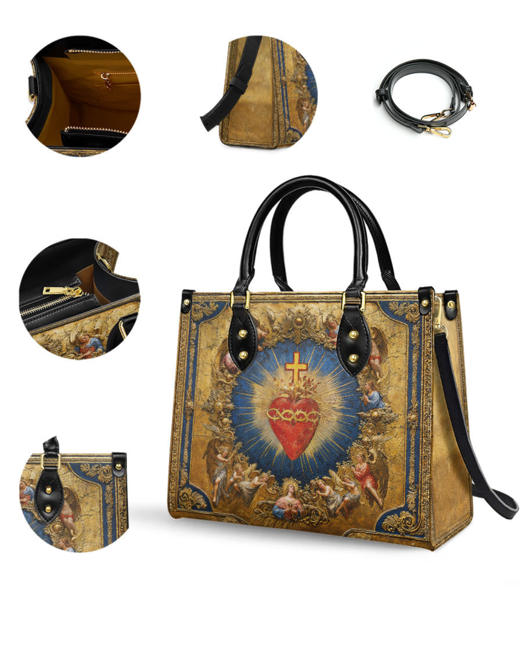 Bolsa Católica em Couro -  Sagrado Coração do Divino Amor