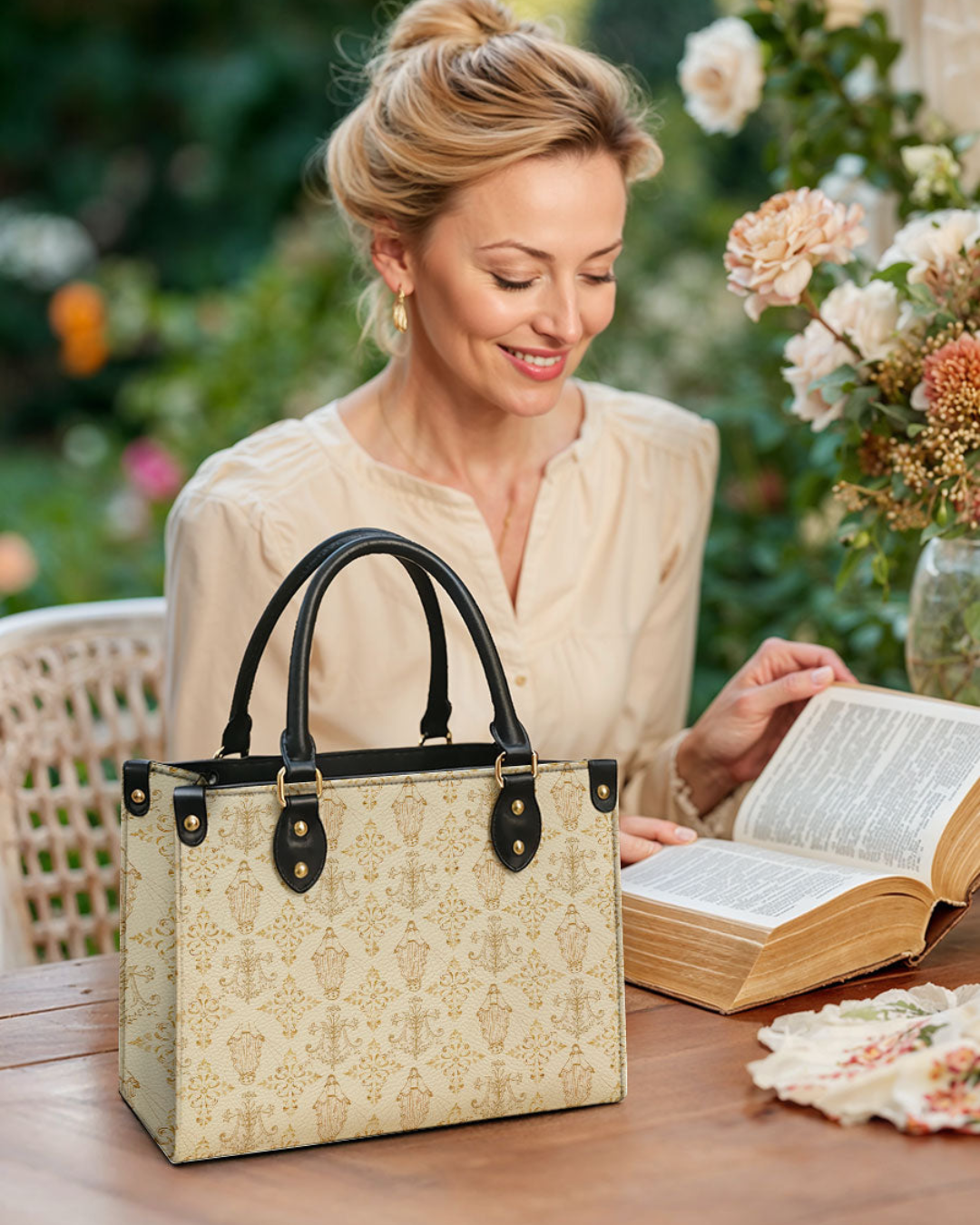 Bolsa Católica em Couro - Ave Maria