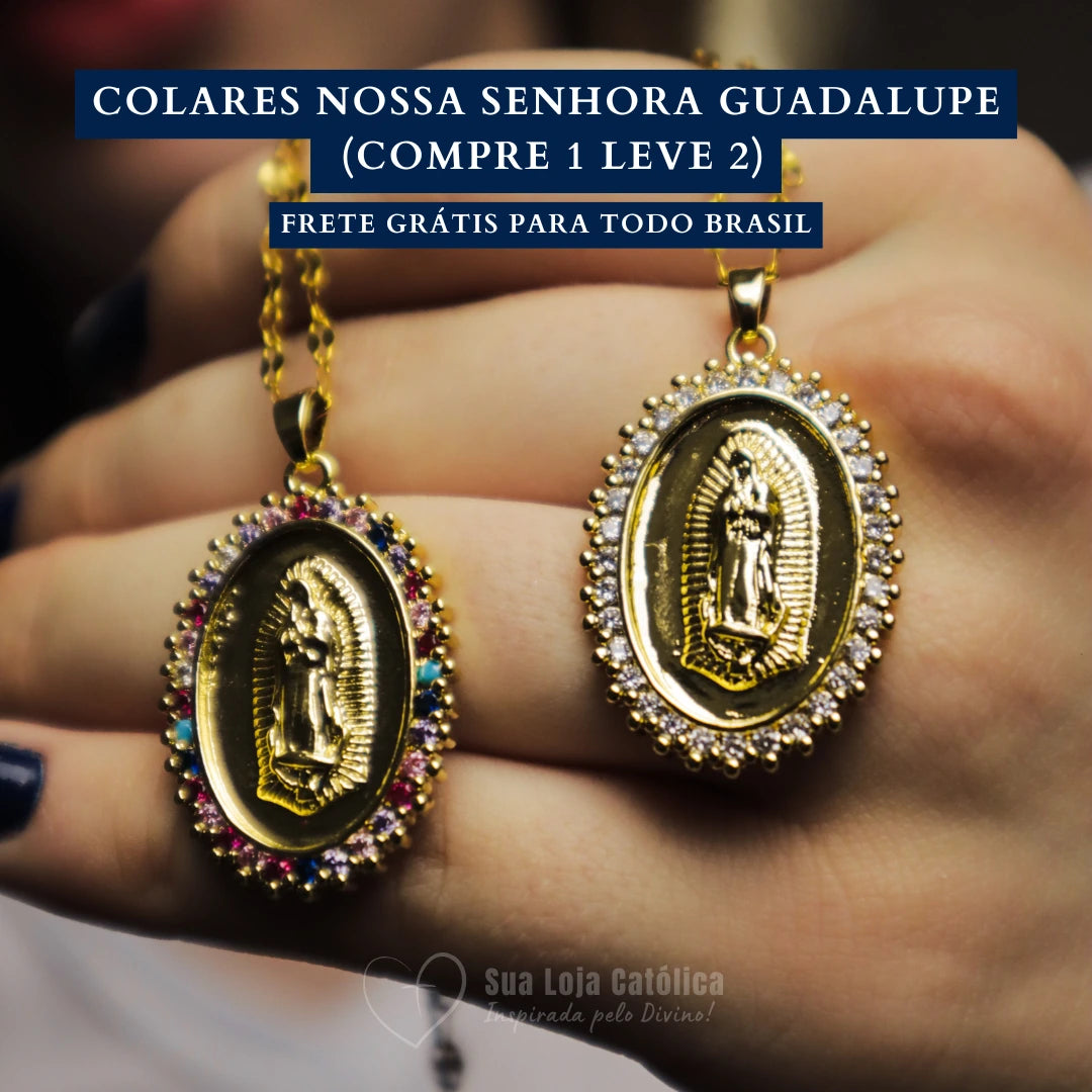 (COMPRE 1 LEVE 2) Colar Nossa Senhora Guadalupe Envolvido em Zircônia