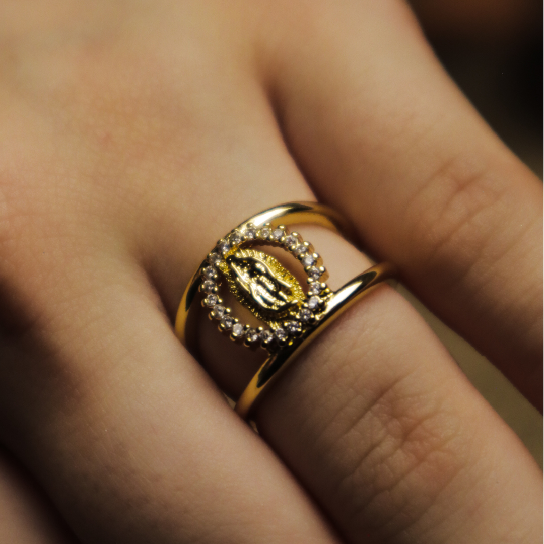 Anel Nossa Senhora de Guadalupe - Banhado a Ouro