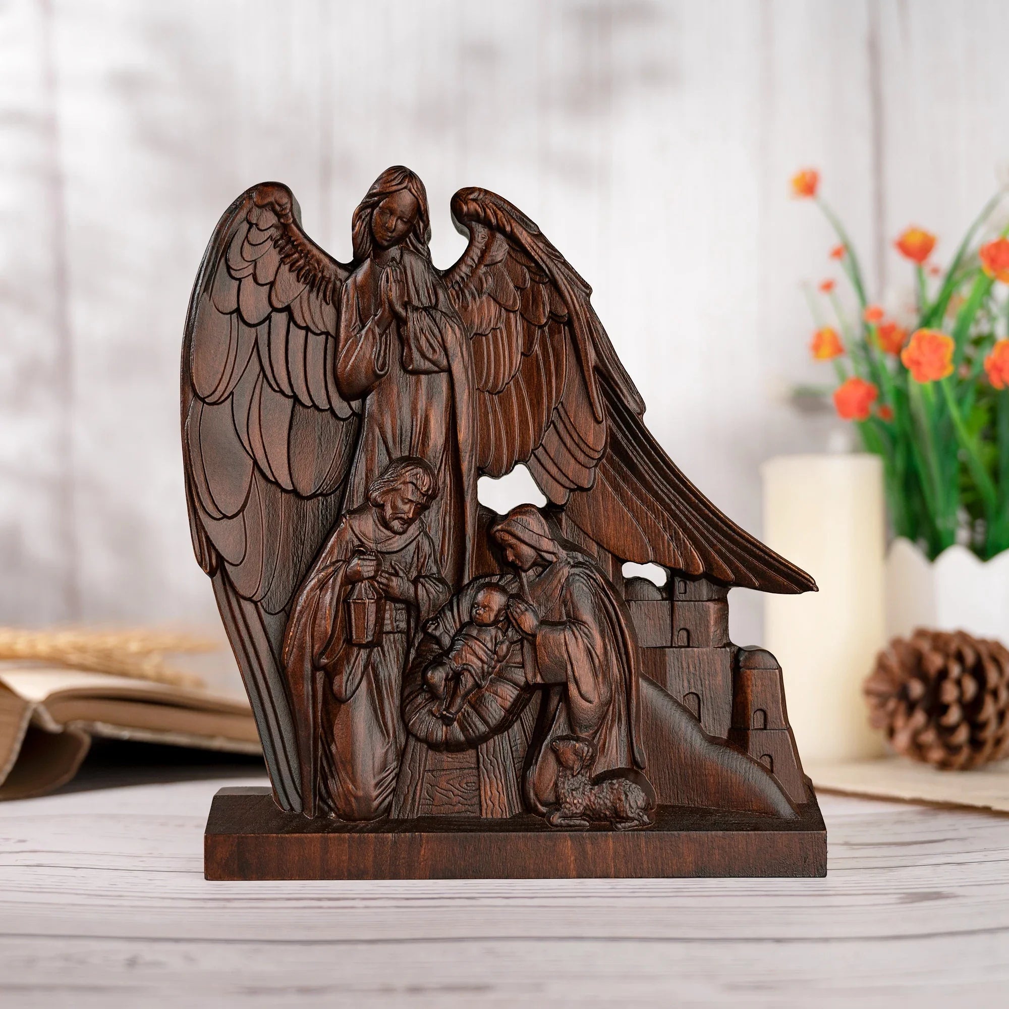 Escultura Sagrada Família e Anjo da Guarda