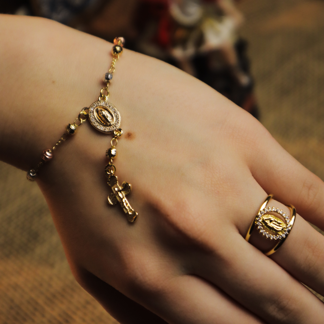 Pulseira Banhada a Ouro de Nossa Senhora Guadalupe