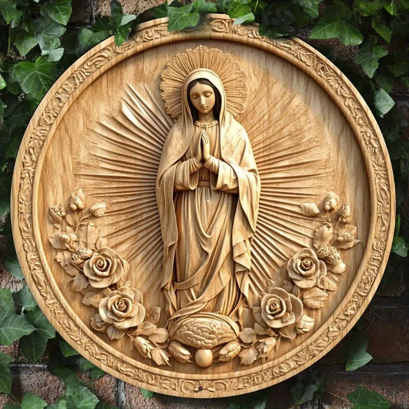 Decoração Católica Santa Nossa Senhora com Rosas